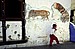 Boy Running by Tiger & Penis Wall Painting Bhutan