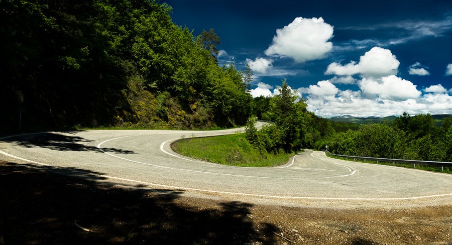 Bend in Road, Pyrenees, Navarra