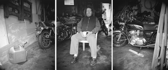 Chris in his garage, Cambridge, Massachusetts