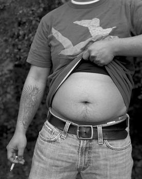 Ely showing me his new belly hair