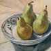 Pears in Blue Swirl Bowl